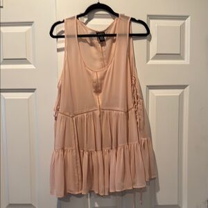 Torrid Pink Sleeveless Tiered Blouse
